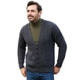 thumbnail image 1 of Irish Cardigan for Men 100% Premium Merino Wool Aran Sweater Made in Ireland, 1 of 9