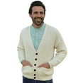thumbnail image 1 of Irish Cardigan for Men 100% Premium Merino Wool Aran Sweater Made in Ireland, 1 of 7