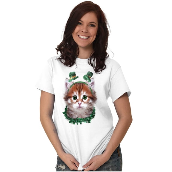 Irish Cat Lover St Patricks Day Women's Plus Size Graphic Tee Brisco Brands 2X
