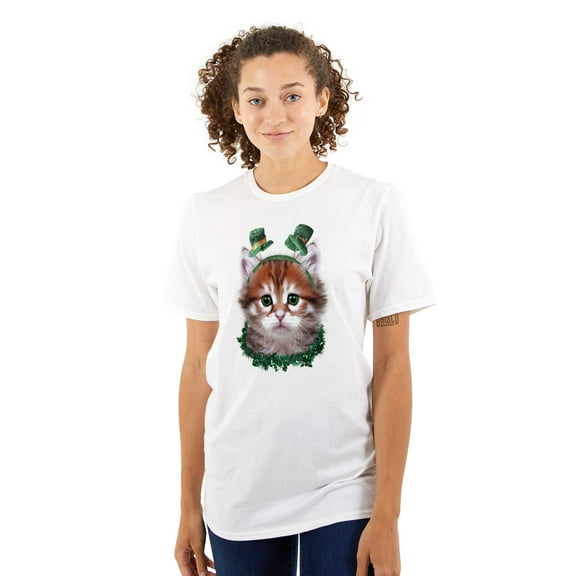 Irish Cat Lover St Patricks Day Women's Graphic T Shirt Tees Brisco Brands S