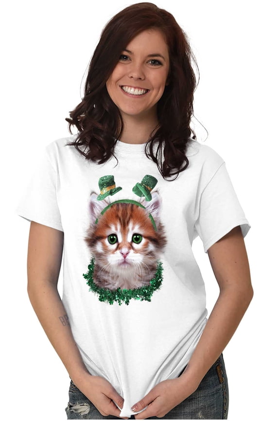 Irish Cat Lover St Patricks Day Women's Plus Size Graphic Tee Brisco Brands 5X