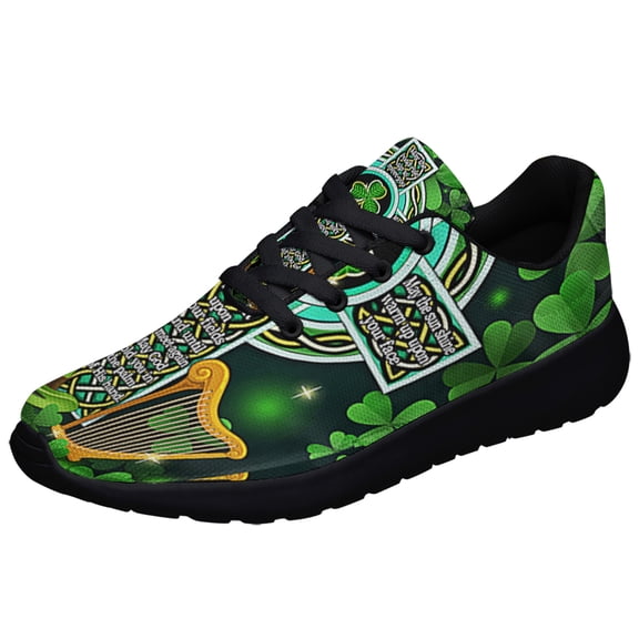 Irish Celtic Cross Irish Blessing St Patrick Day Shoes Sneakers Black Size 11