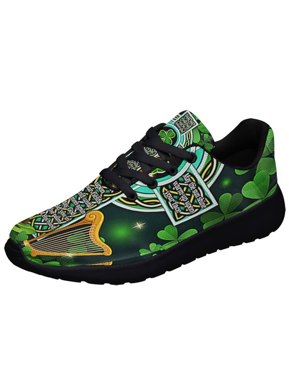 Irish Celtic Cross Irish Blessing St Patrick Day Shoes Sneakers Black Size 13