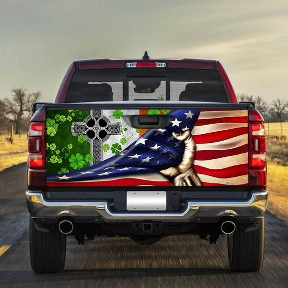 Irish Celtic Cross Truck Tailgate Decal Sticker Wrap - 66"x26"