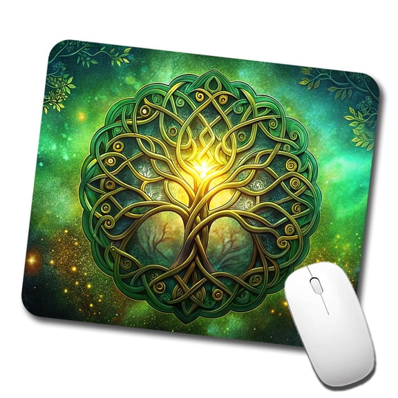 Irish Celtic Elegant Tree Of Life Mouse Pad Low Profile Gaming Mat