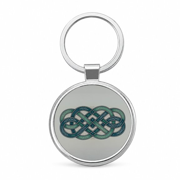 Irish Celtic Intricate Knot Metal Round Keychain