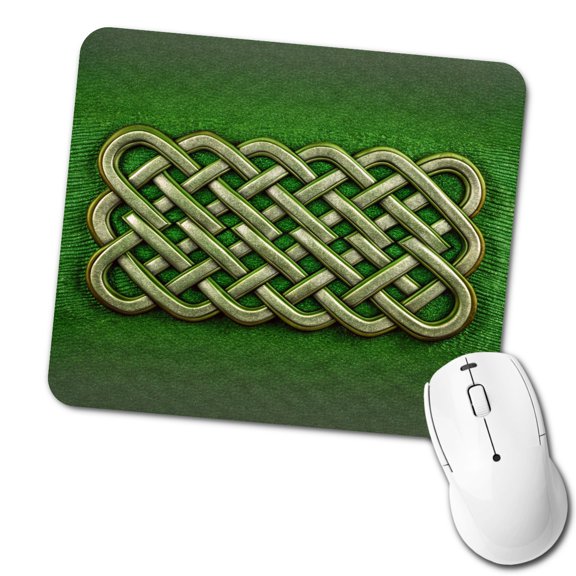 Irish Celtic Knot Green Mouse Pad Low Profile Gaming Mat