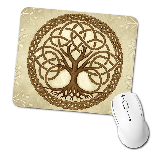 Irish Celtic Knot Heritage Tree of Life Mouse Pad Low Profile Gaming Mat
