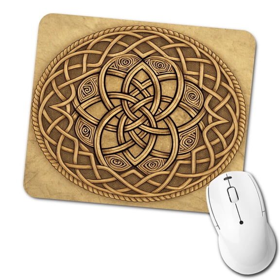 Irish Celtic Knot Mandala Mouse Pad Low Profile Gaming Mat
