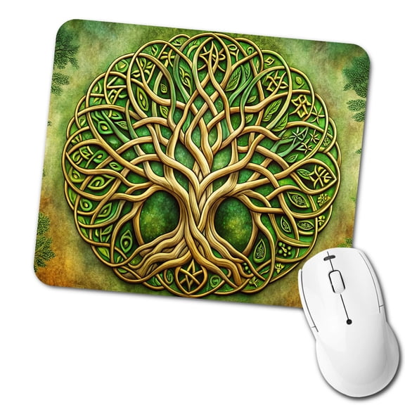 Irish Celtic Tree of Life Emblem Mouse Pad Low Profile Gaming Mat