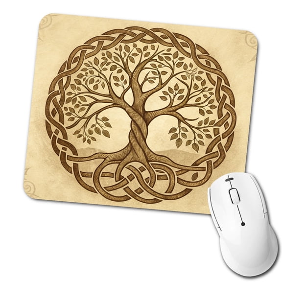 Irish Celtic Tree of Life Mouse Pad Low Profile Gaming Mat