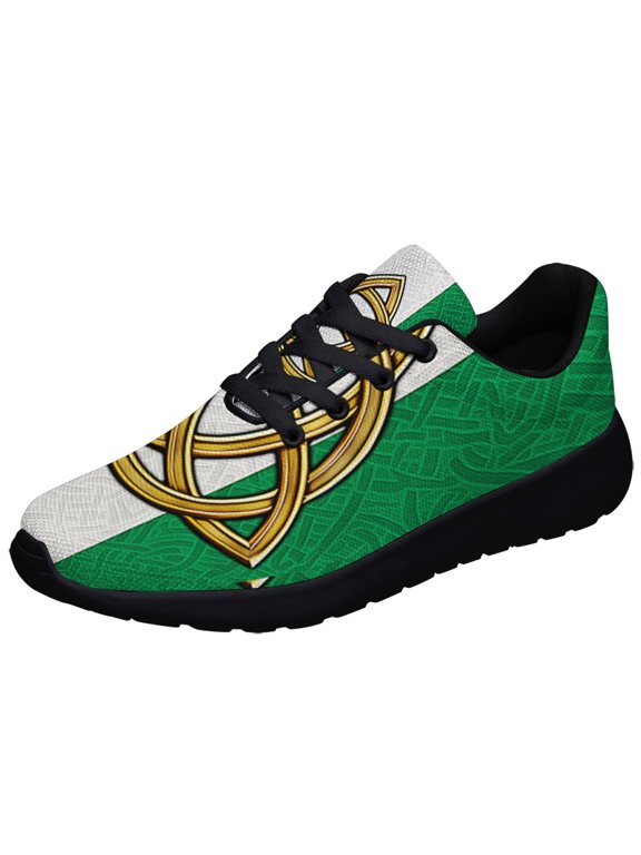 Irish Celtic Trinity Knot St Patrick's Day Irish Shoes Sneakers Black Size 11