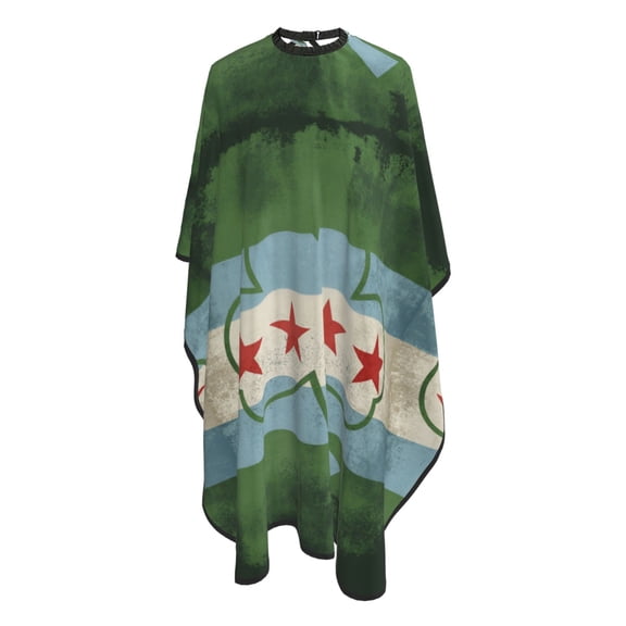 Irish Chicagoan Flag Shamrock Barber Cape Adjustable Hair Cutting Salon Cape for Unisex, Perfect for Men Women 66 55