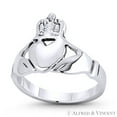 thumbnail image 1 of Irish Claddagh Hands & Heart Charm 2.5-12.5mm Love & Friendship Promise Ring in Oxidized .925 Sterling Silver, 1 of 1