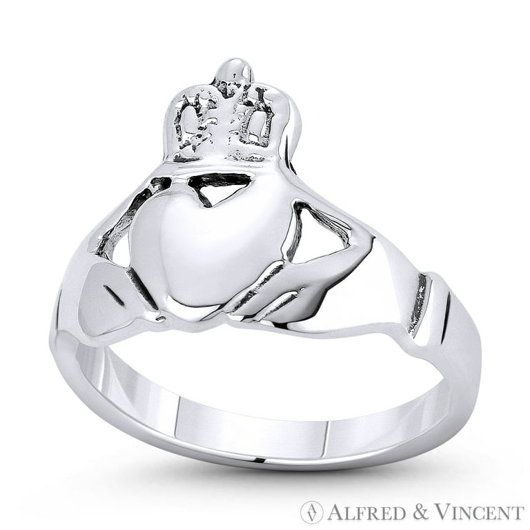 Claddagh Oxidized Sterling Silver Charm, Made in the USA Claddagh Oxidized Sterling Silver Charm, Made in the USA