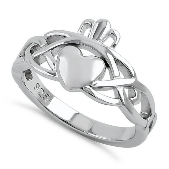 Irish Claddagh Love Women Ring 925 Sterling Silver Dainty Friendship Ring