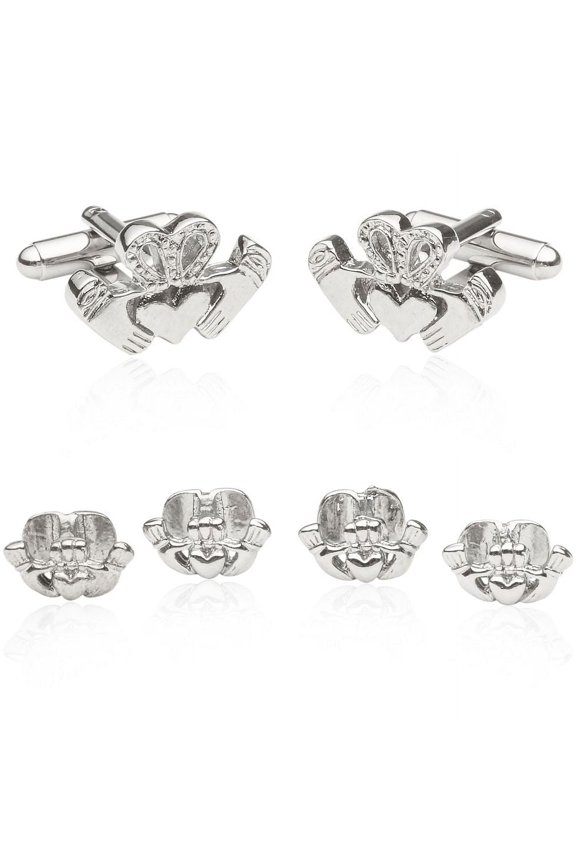 Irish Claddagh Silver Cufflinks & Studs