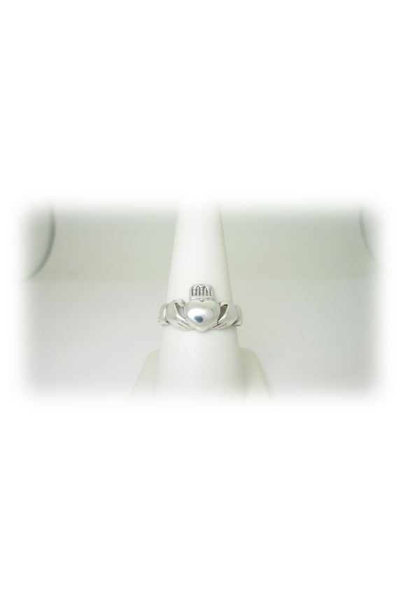 Irish Claddagh Wedding Ring Celtic Engagement Solid Sterling Silver Size 9