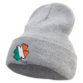 thumbnail image 1 of Irish Clover Embroidered 12 Inch Long Knitted Beanie - Heather Grey OSFM, 1 of 5