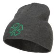 thumbnail image 1 of Irish Clover Embroidered Short Beanie - Dk Grey OSFM, 1 of 5