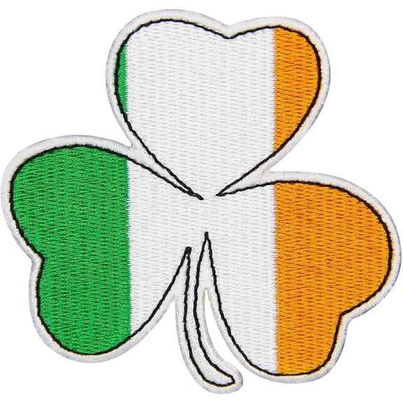 Irish Clover Ireland Flag Color Embroidered Patch Lucky Shamrock Iron On Sew On Ireland Emblem