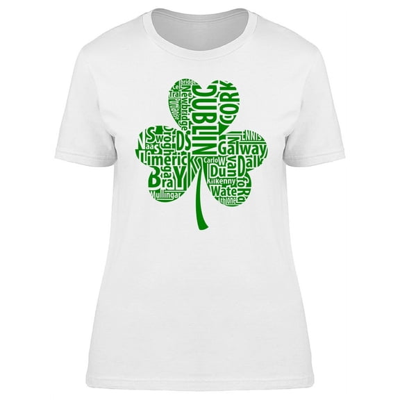 Irish Clover With Phrases T-Shirt Women -Image by Shutterstock, Female XX-Large