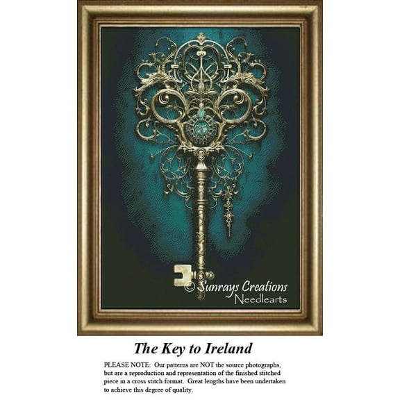 Irish Cross Stitch Pattern | The Key to Ireland (Pattern Only, You Provide The Floss and Fabric)