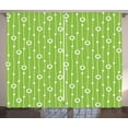 thumbnail image 1 of Ambesonne Irish Curtains 2 Panel Set, Trifolium Wavy Lines, 108" x 63", Lime Green White, 1 of 2