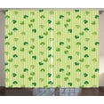 thumbnail image 1 of Ambesonne Irish Curtains 2 Panel Set, Checkered Retro Shamrocks, 108" x 84", Multicolor, 1 of 2