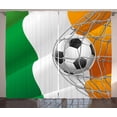 thumbnail image 1 of Ambesonne Irish Curtains 2 Panel Set, Soccer Ball in Net Goal, 108" x 108", Multicolor, 1 of 2