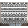 thumbnail image 1 of Ambesonne Irish Curtains 2 Panel Set, Vintage Celt Ornaments, 108" x 96", Black White, 1 of 2
