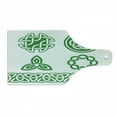 thumbnail image 1 of Irish Cutting Board, Medieval Knots Braided Design Old Folkloric Gaelic, Decorative Tempered Glass Cutting and Serving Board, Wine Bottle Shape, Fern Green and White, by Ambesonne, 1 of 1