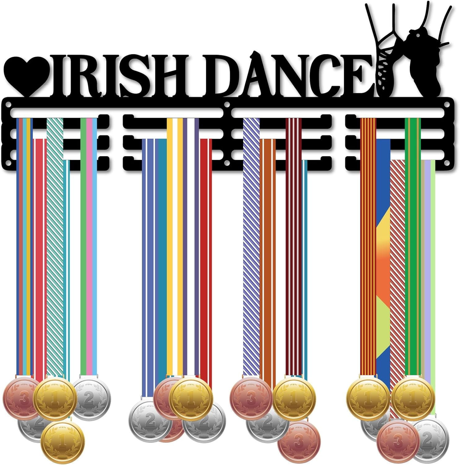 Wholesale CREATCABIN Medal Holder Dance Dancer Medals Hanger Display Stand Wall Rack Mount Hanger Decor Black Sturdy Medal Holders For Runners Home Badge Storage Medalist Hanging Over 15 Medals - View #5