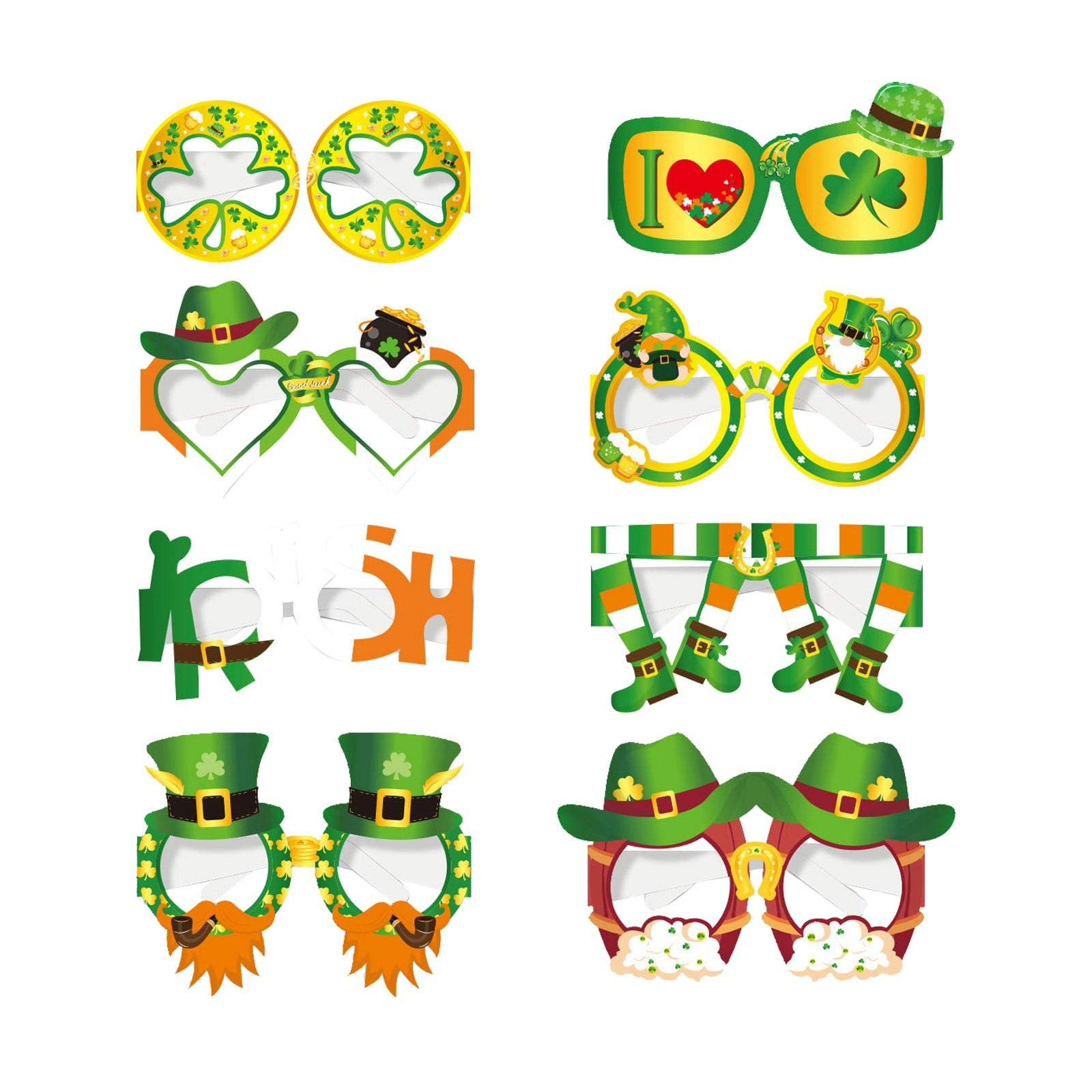 Irish Day Party Photo Props Paper Glasses St. Patrick's Day Glasses 