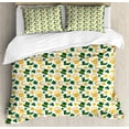 thumbnail image 1 of Irish Duvet Cover Set, Happy St. Patrick's Day Concept Pattern with Traditional Holiday , Decorative 3 Piece Bedding Set with 2 Pillow Shams, Queen Size, Green Yellow White, by Ambesonne, 1 of 3