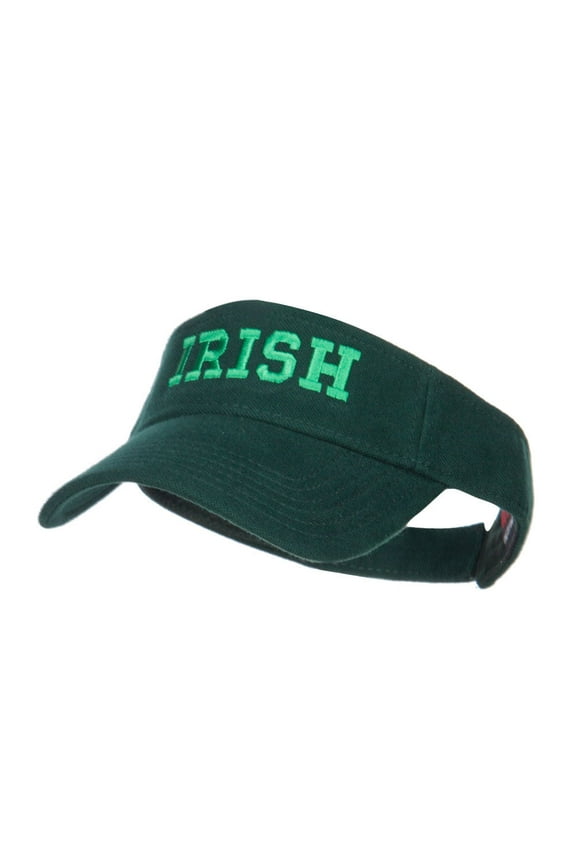 Irish Embroidered Cotton Knit Visor - Dk Green OSFM