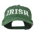 thumbnail image 1 of Irish Embroidered Washed Pigment Dyed Cap - Dark Green OSFM, 1 of 5