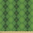 thumbnail image 1 of Ambesonne Irish Fabric by the Yard Upholstery, Tartan Inspired Plaid, 10 Yards, Green Dark Green Yellow, 1 of 4