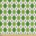 thumbnail image 1 of Ambesonne Irish Fabric by the Yard Upholstery, Classical Argyle Pattern, 2 Yards, Green Pale Green White, 1 of 4