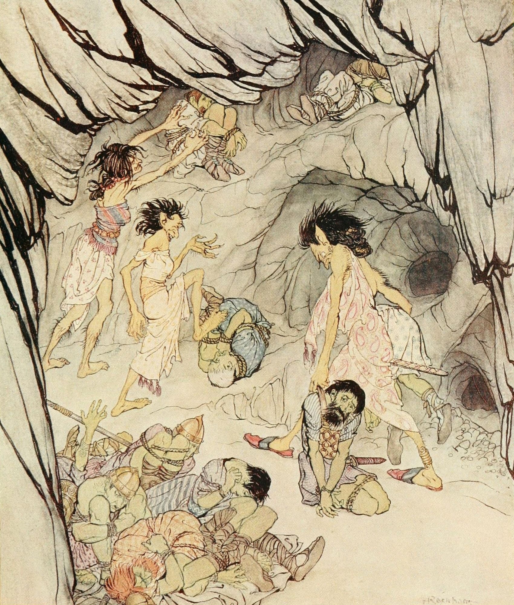 Irish Fairy Tales 1920 Bulky Fenian Canvas Art - A Rackham (24 x 36)