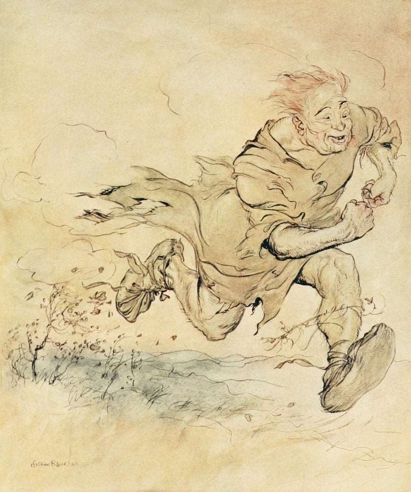 Irish Fairy Tales 1920 Carl of the drab coat Canvas Art - A Rackham (24 x 36)
