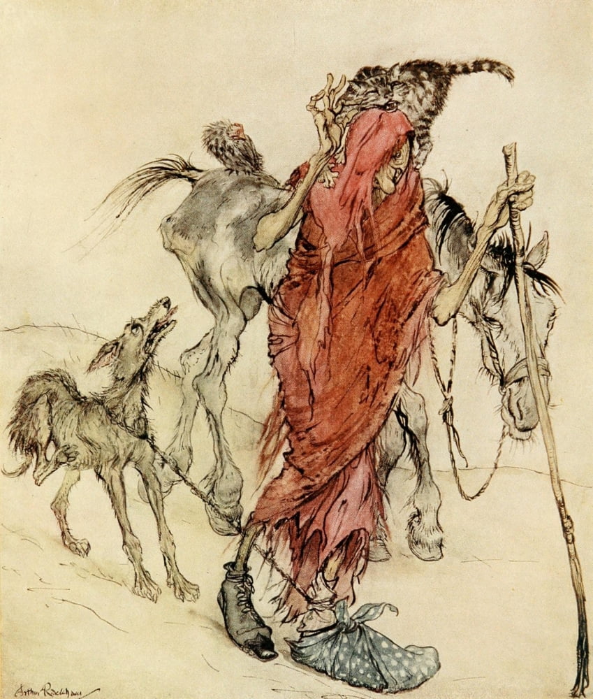 Irish Fairy Tales 1920 Hag of the Mill Canvas Art - A Rackham (24 x 36)