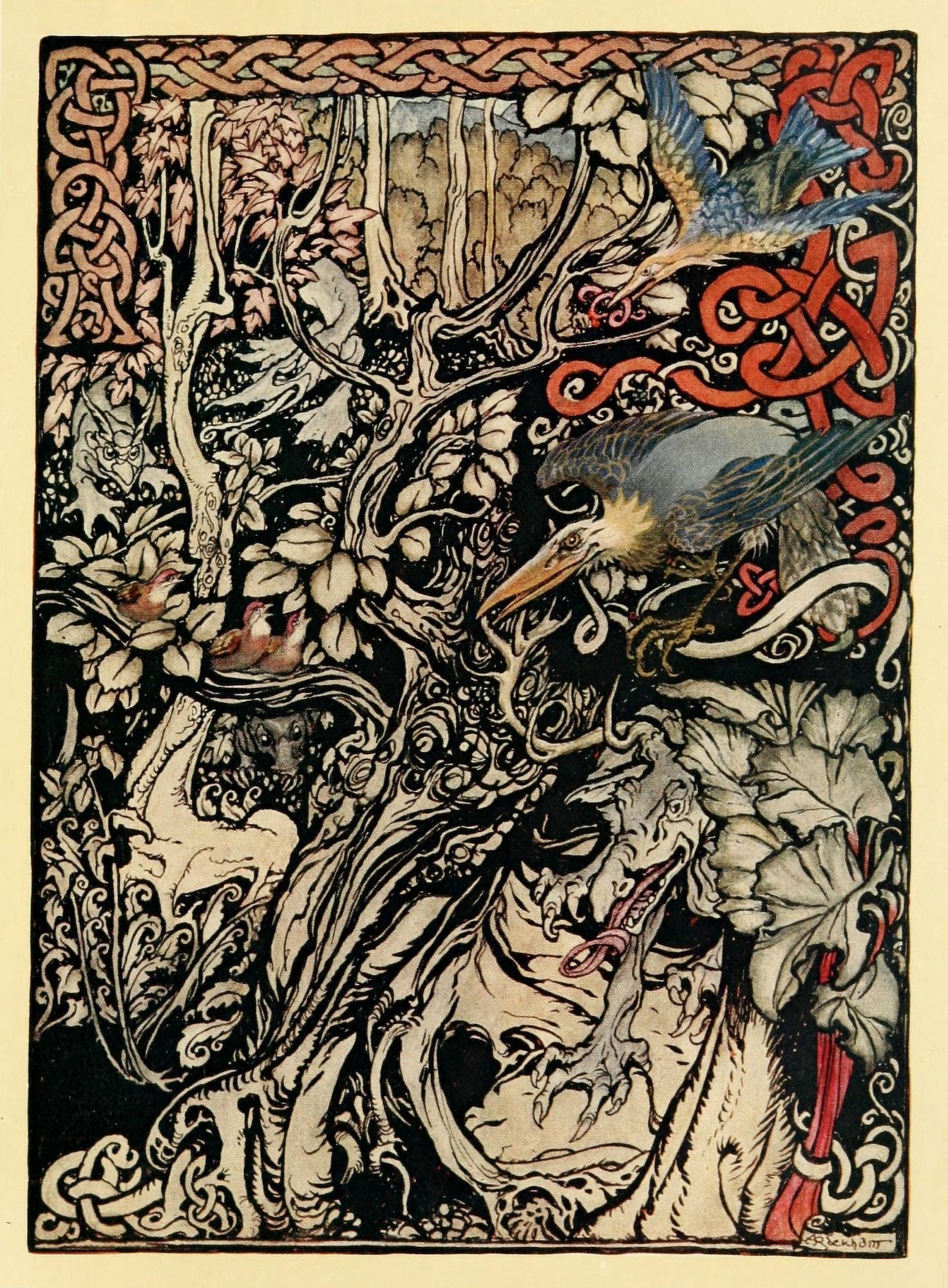 Irish Fairy Tales 1920 Monstrous Creates Canvas Art - A Rackham (24 x 36)