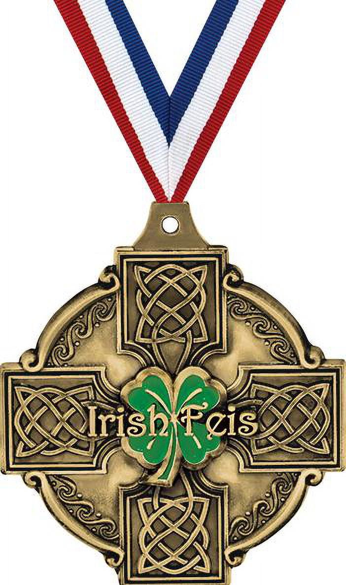 Irish Feis Medals, 2" Gold Diecast Irish Feis Medal Award 50 Pack