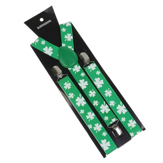 Irish Festival Day Y Back Suspenders With Clips Print Strap Belt Party Cosplay Costume