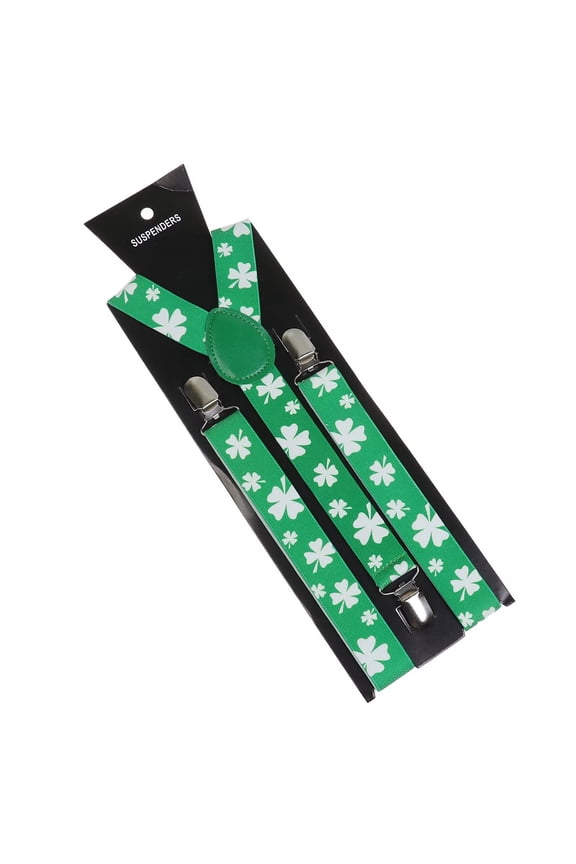 Irish Festival Day Y Back Suspenders With Clips Print Strap Belt Party Cosplay Costume