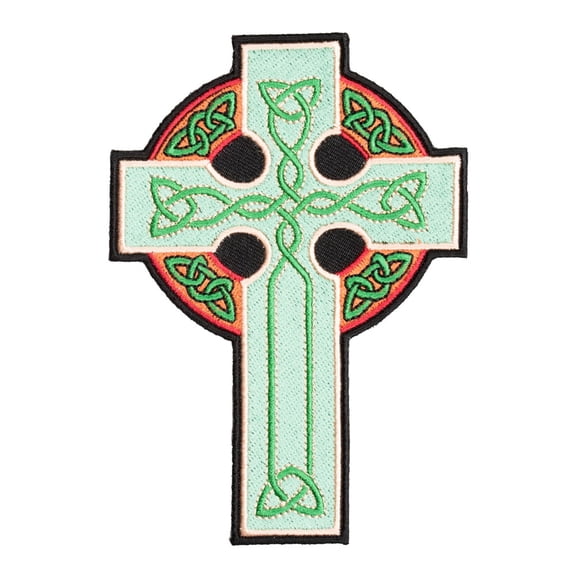 Irish Flag Celtic Cross Patriotic Patches.