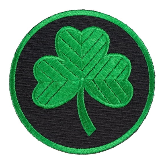 Green & Black Shamrock Patch, Irish Shamrock Patches