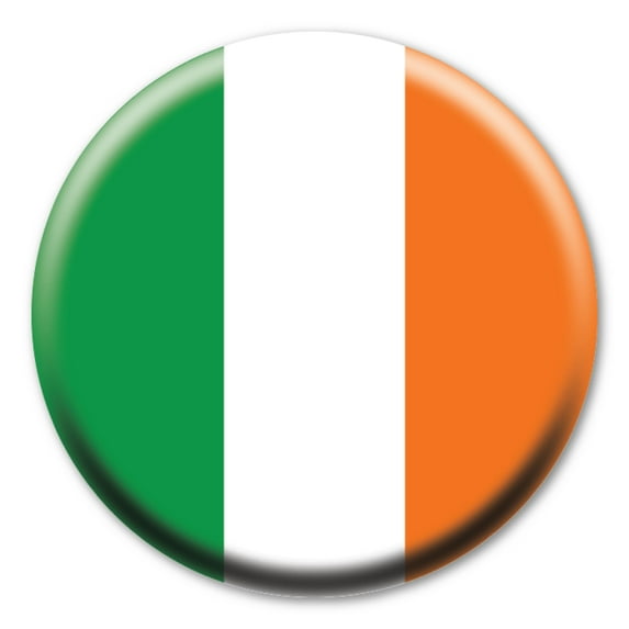 Irish Flag Circle Button with Magnetic Badge Back