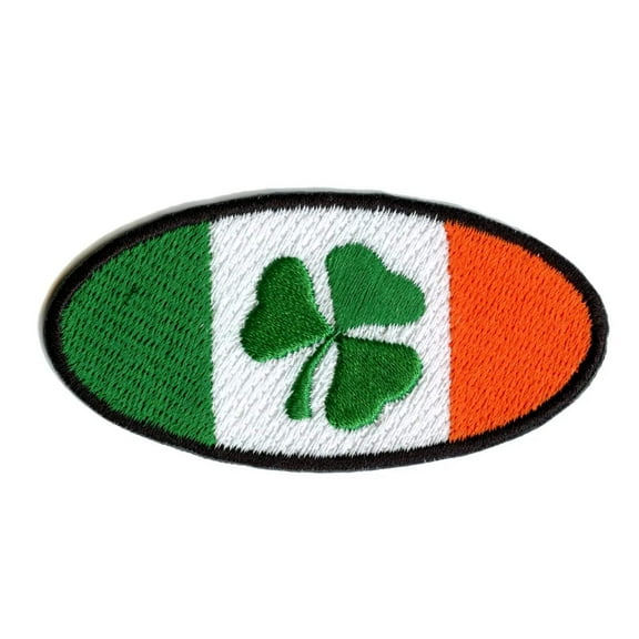 Irish Flag Green 3 Leaf Clover St. Patrick's Day Iron On Patch
